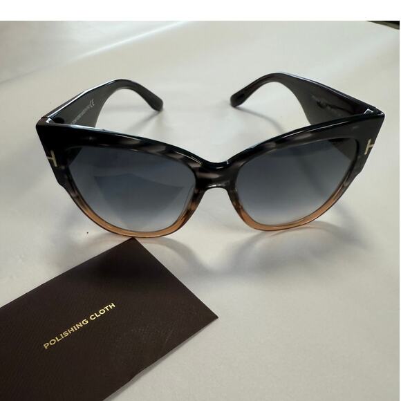 Tom Ford  Anoushka Sunglasses TF371 Melange Grey Peach - Picture 5 of 12